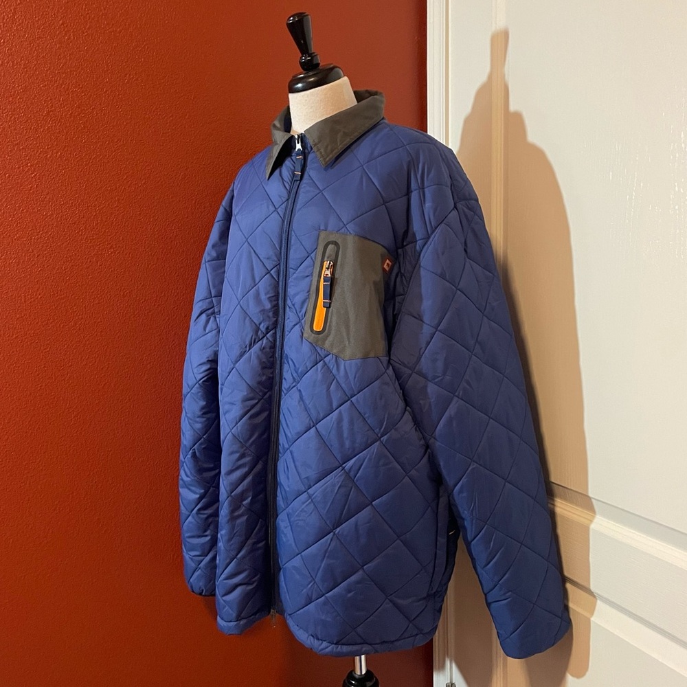 Dakota Grizzly Men’s Blue Diamond Quilted Outdoor Hiking Full Zip Work Jacket